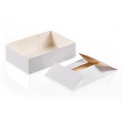 Boîte pâtissière sans couvercle blanche