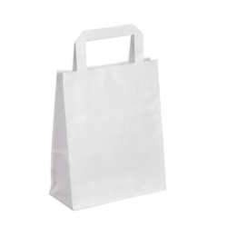 Sac kraft BLANC poignées plates
