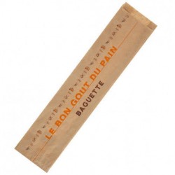 Sachet baguette kraft BRUN imprimé