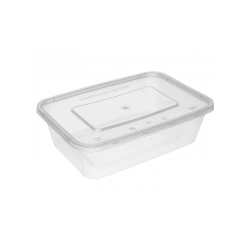 Barquette rectangulaire transparente + Couvercle PP